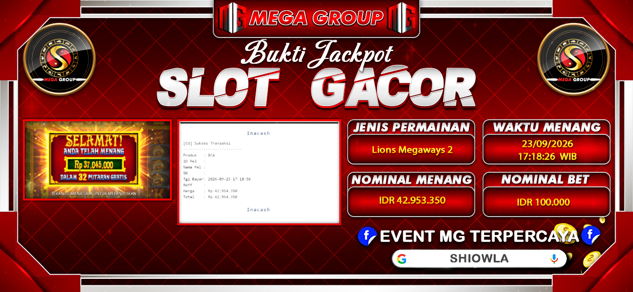 Bukti JP situs Shiowla hari Rabu, 23 September 2026