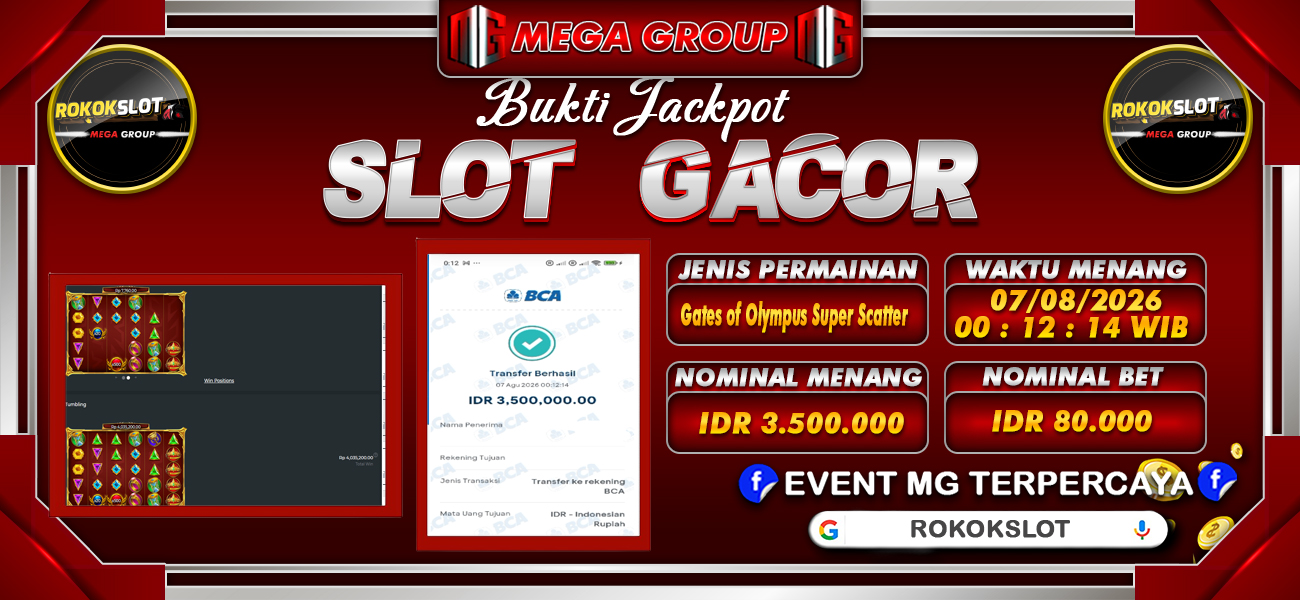 Bukti JP situs Rokokslot hari Jumat, 07 Agustus 2026