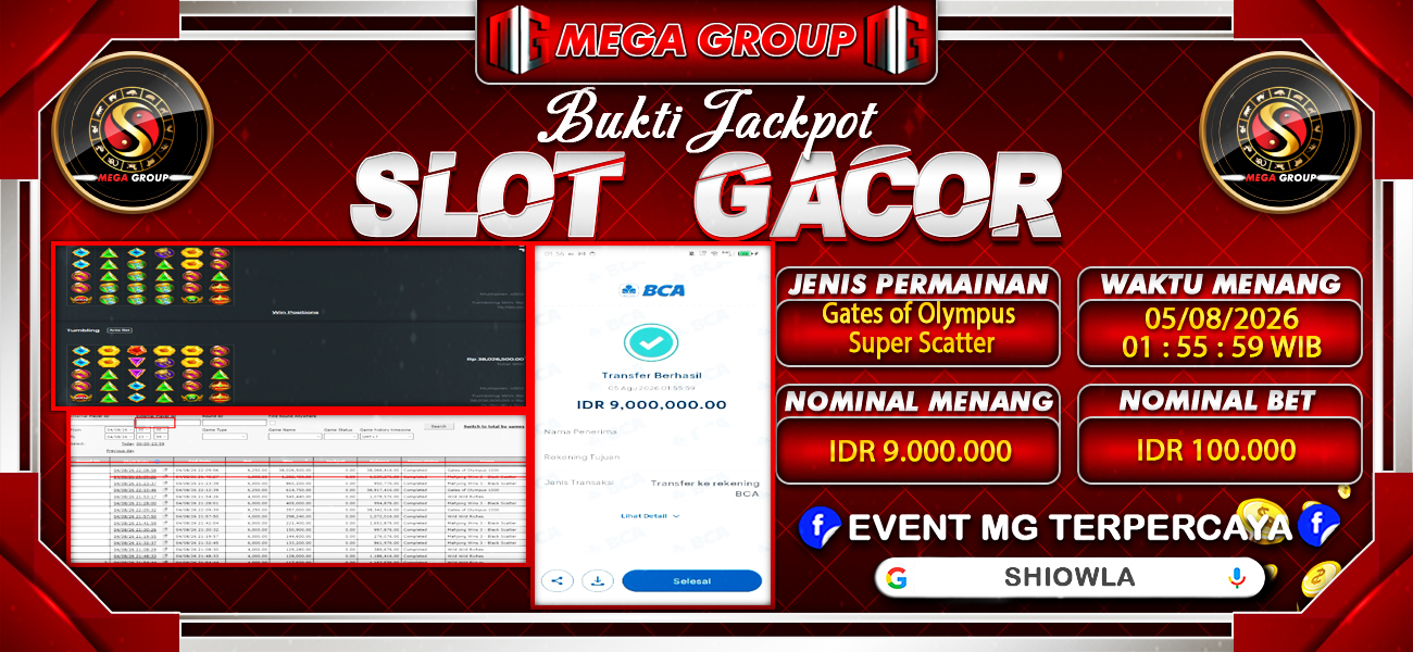 Bukti JP situs Shiowla hari Rabu, 05 Agustus 2026